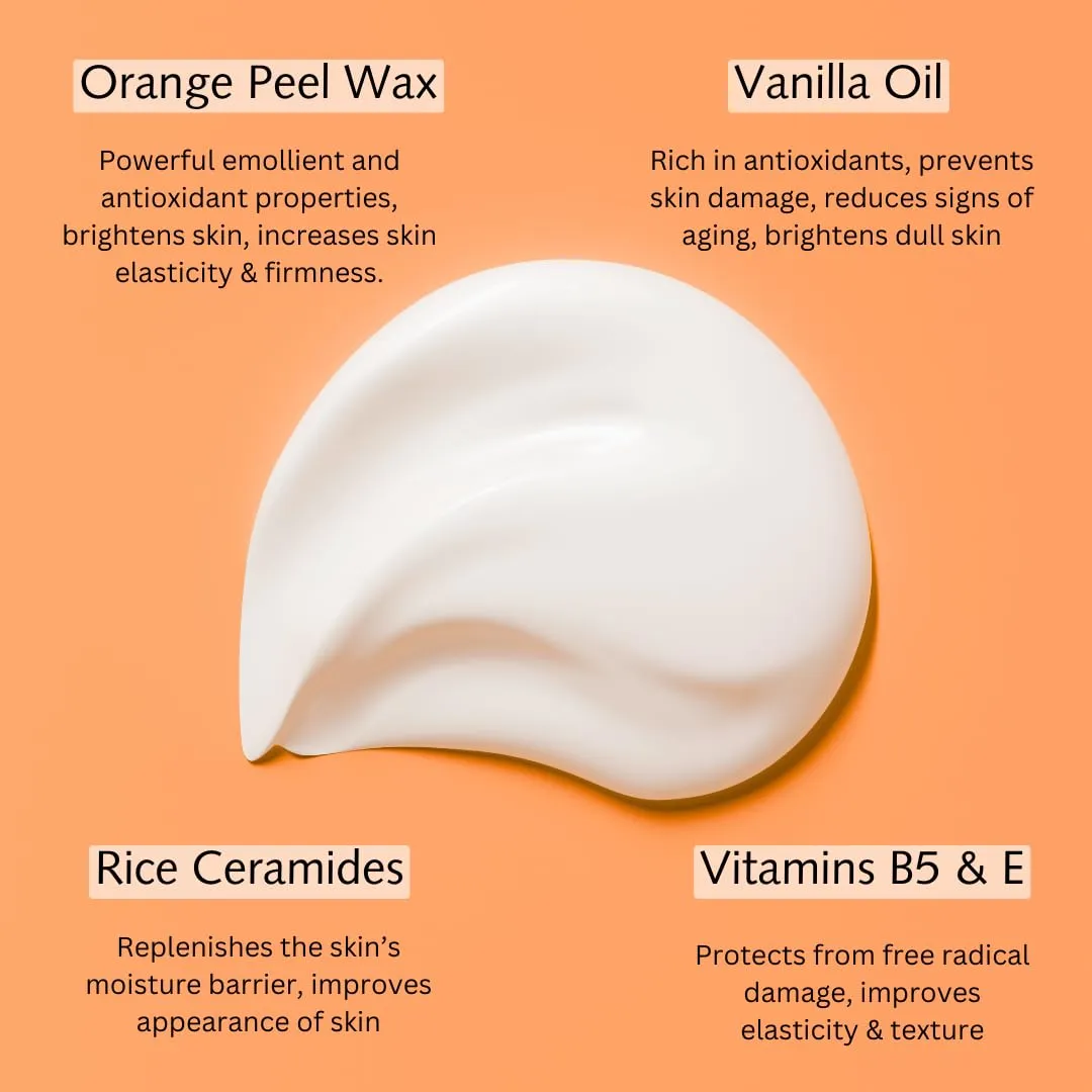 Orange & Vanilla Fusion Hand & Body Lotion, Natural Moisturizer for Dry Skin w/Aloe Vera, Coconut Oil, Ceramides, Vitamin B5, Vitamin E, Intense Moisturizing Cream 8 oz