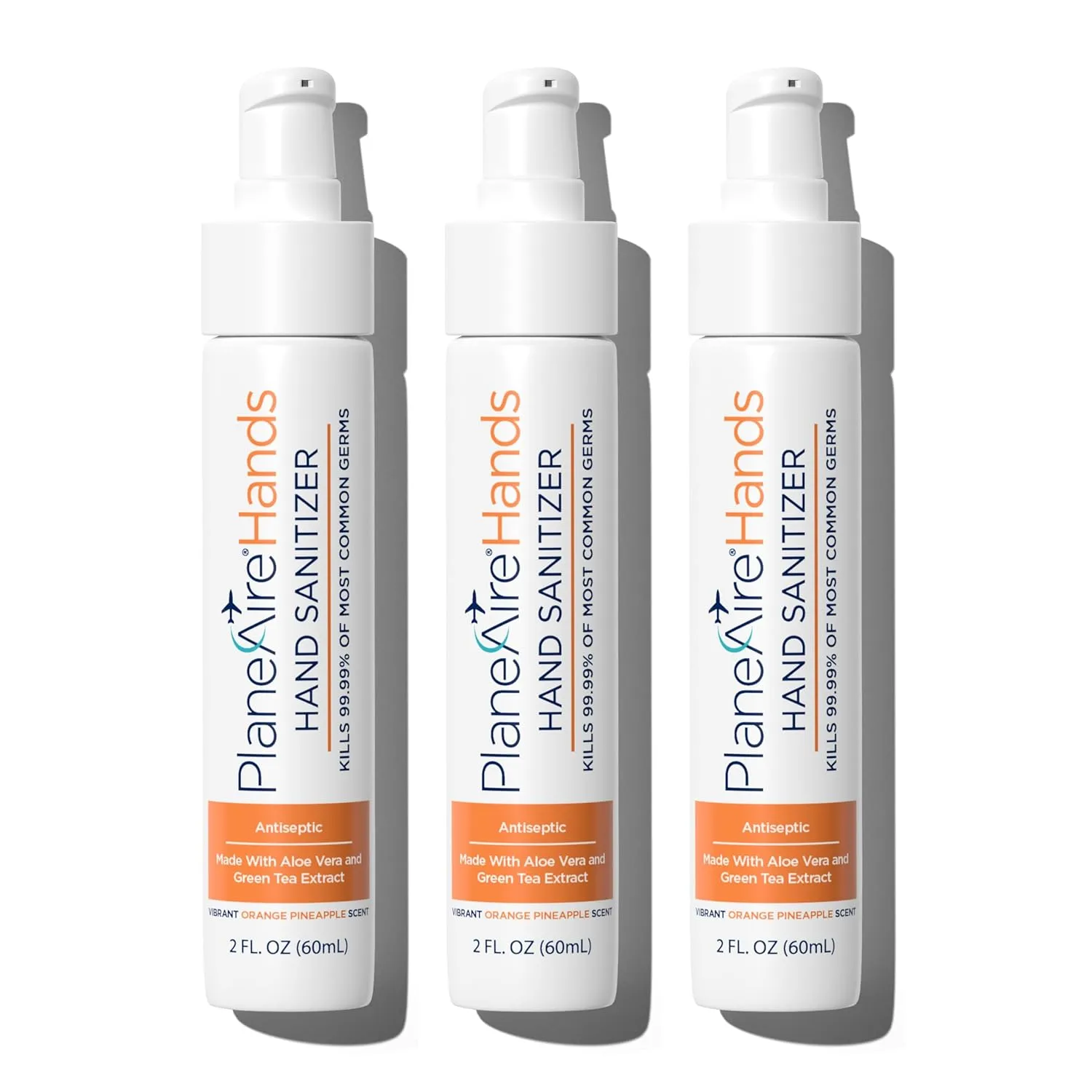 Orange Pineapple Gel Hand Sanitizer | Soothing, Moisturizing, Hydrating | Tropical Scent | Essential Oils, Green Tea Extract, Aloe, and Vegan Glycerin | TSA-Approved Travel Essential | 3-pack