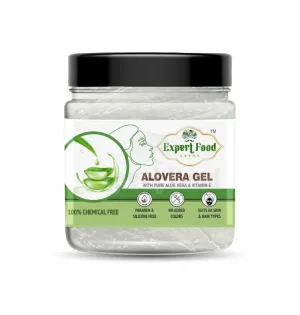 Organic 100% Aloe Vera Gel For Face, with Natural Aloe Vera & Vitamin E for Skin and Hair (400 g)