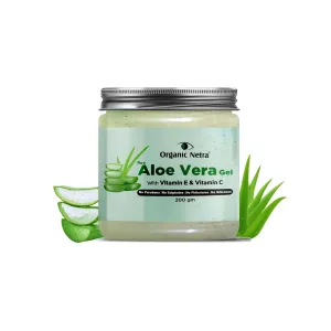 Organic Netra Pure Aloe Vera Gel with Vitamin C & E for Skin, Face and Hair | Helps to Repair and Smoothens Hair | Relax and Renew your Skin and Scalp |Paraben Free & Sulphate Free - 200 Gm
