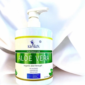 Organic Aloe Vera Gel, 100% Pure Soothing Moisturizer And Hydrating Gel, Fast Absorbing, For Face,Body,Hair,Skin,Scalp And Sunburn Relief, No Alcohol, Big 500ML Pump Bottle.