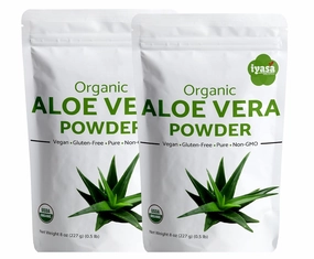 Organic Aloe Vera Leaf Powder, Bulk Pack of 16 oz/453 gram, Aloe Barbadensis, Herbal Cosmetics, Natural Hair & Skincare, Moisturizer, Superfood,Resealable Pouch