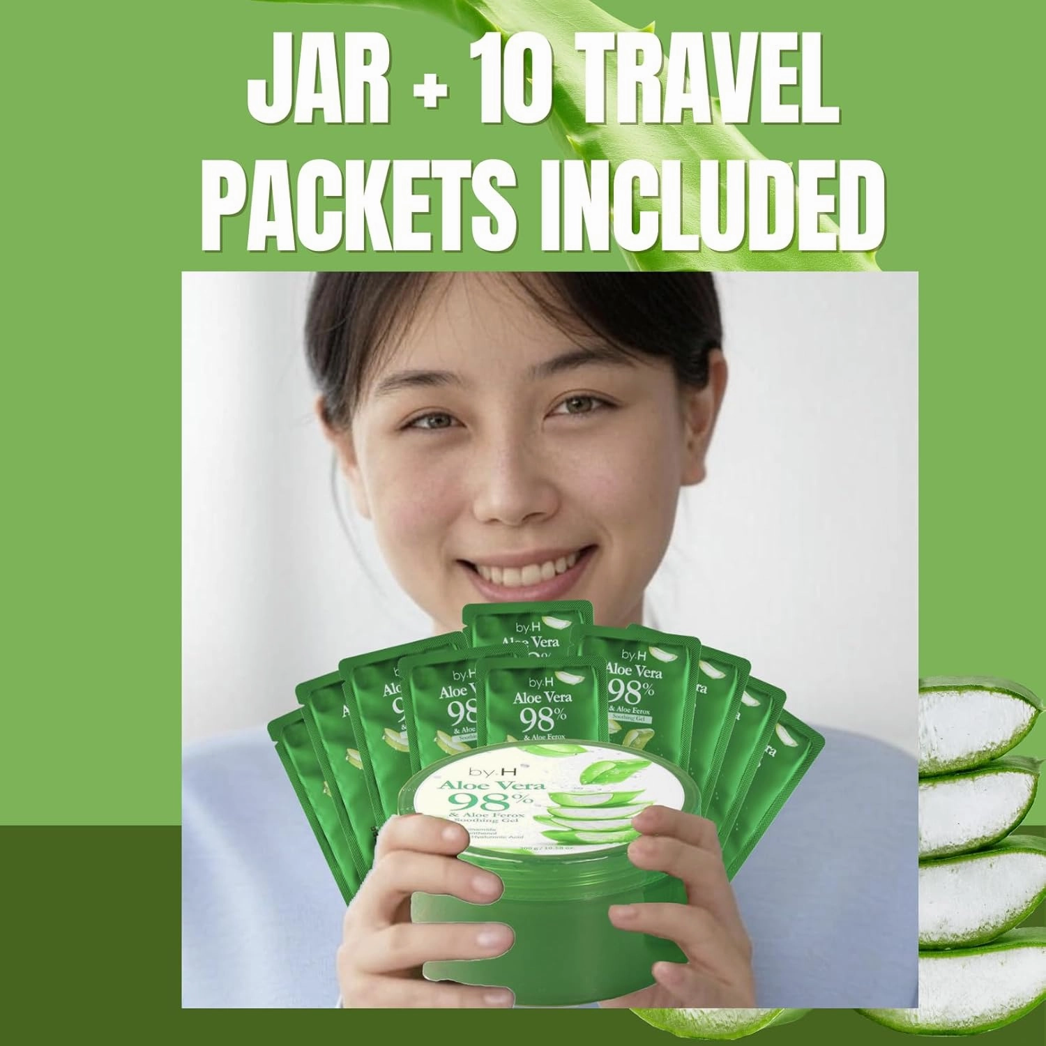 Organic Aloe Vera Soothing Gel (3 Pack   30 Pouches) - Natural Moisturizer for Skin and Hair, Effective for Sunburns, Razor Burns, and Gentle, Non-Greasy, Perfect for DIY Skincare [Made in Korea]