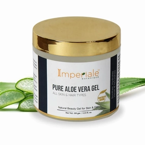 Organic Freshly Cut Pure Aloe Vera Gel for Face and Hair, Multipurpose, Non-Sticky, Spreads Easily & Instantly Absorbs, All Skin Types, For Men & Women (3.53 Fl Oz)