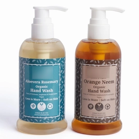 Organic Hand Wash | Orange Neem & Aloe Vera Rosemary | Natural, Vegan | Non-Drying, Hydrating | For all skin types | 250ml (Pack of 2)