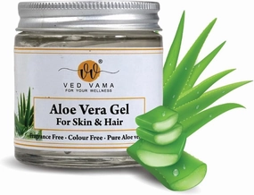 Organic Pure Aloe Vera Gel, 99% Aloe Vera Juice, Skin Moisturiser, Soothes Scalp, Treats Rashes, Heals Sunburn, Prevents Acne, Chemical-Free, Vegan, Hydrates and Nourishes Skin, for All Skin Types