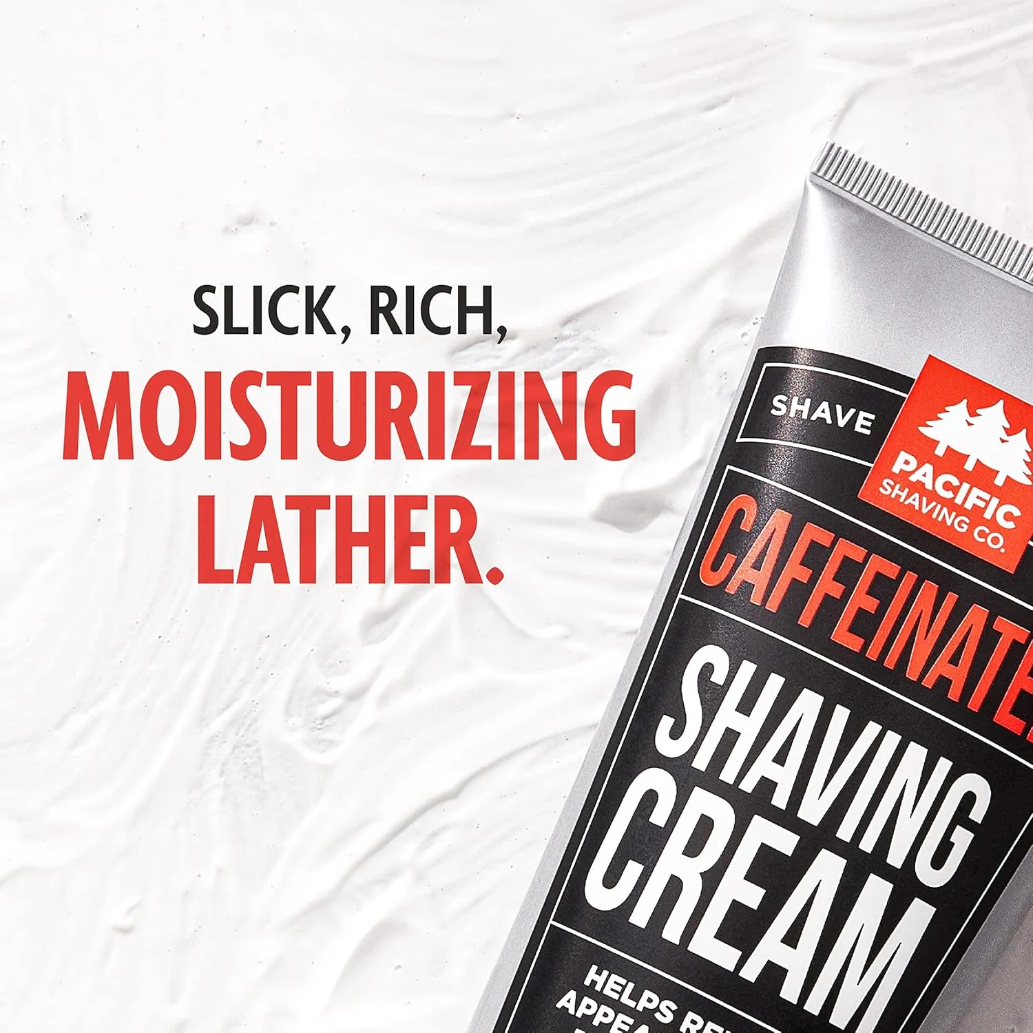 Pacific Shaving Company Caffeinated Shaving Cream - Caffeine, Shea Butter   Spearmint Antioxidant Shaving Cream - Clean Formula for a Hydrating, Redness Reducing   Irritation-Free Shave (7 Oz, 2 Pack)
