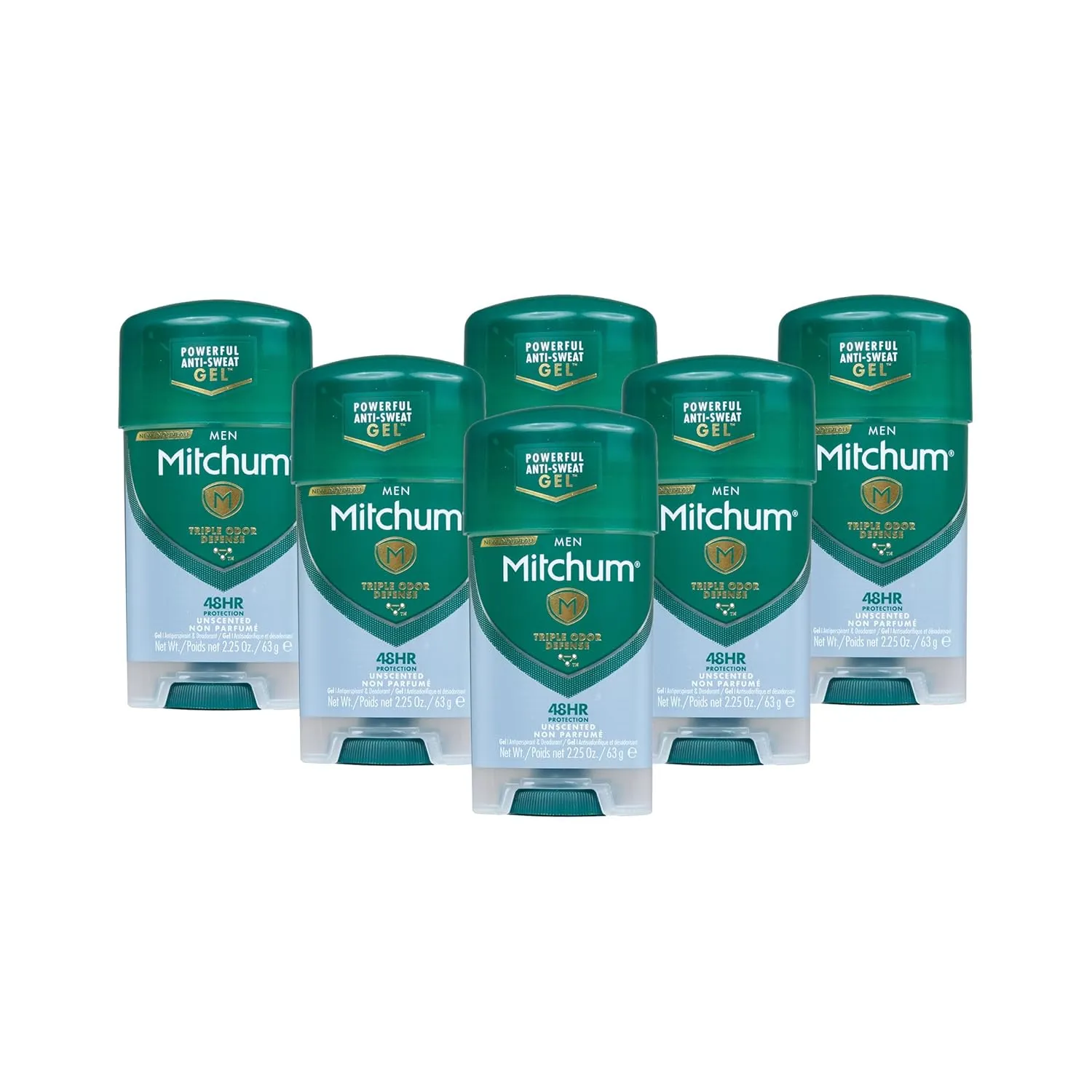 (Pack of 9) Mitchum Power Gel Anti-Perspirant Deodorant Unscented 2.25 oz (*Packaging may vary)