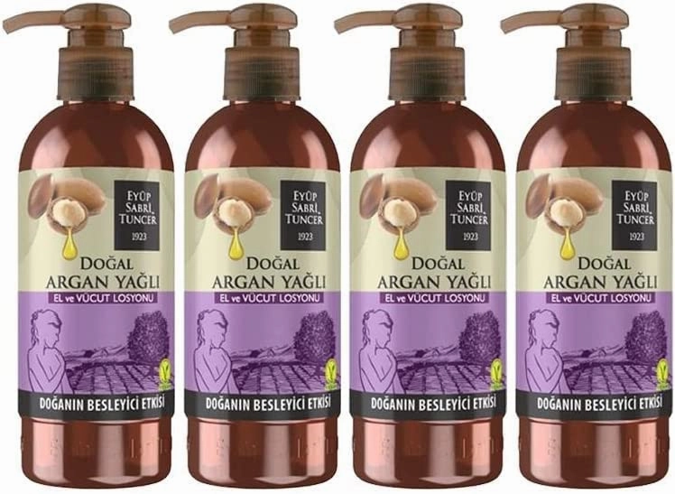 Pack Of 4 Eyüp Sabri Tuncer Natural Argan Oil Hand And Body Lotion The Nourishing Effect of Nature 250mlx4