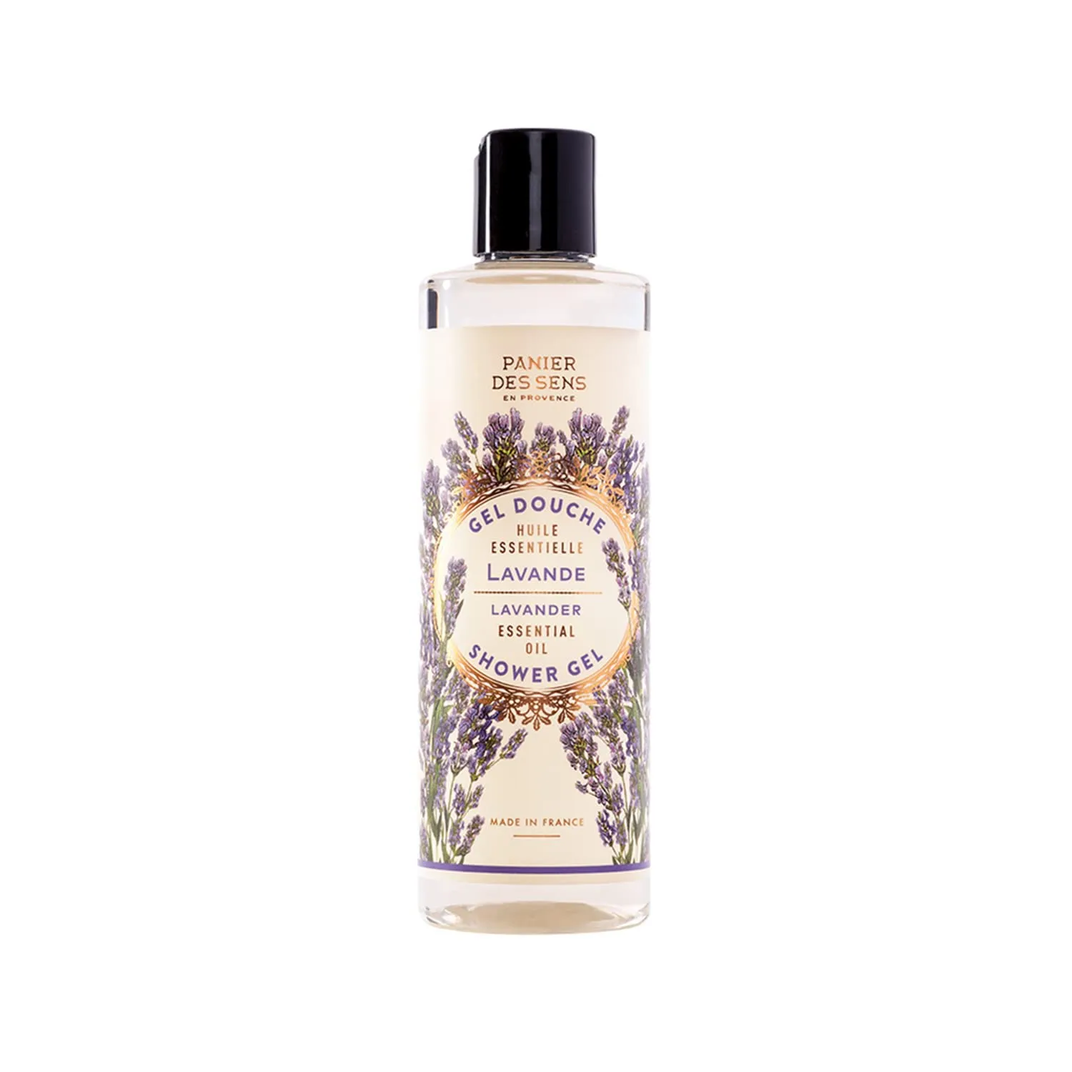 Panier des Sens - Shower Gel - Foaming Body Wash Women & Men - Moisturizing Body Soap with Glycerin, Olive Oil - 95% Natural Ingredients Body Care - Vegan Liquid Body Wash - 8,45 floz (Lavender)
