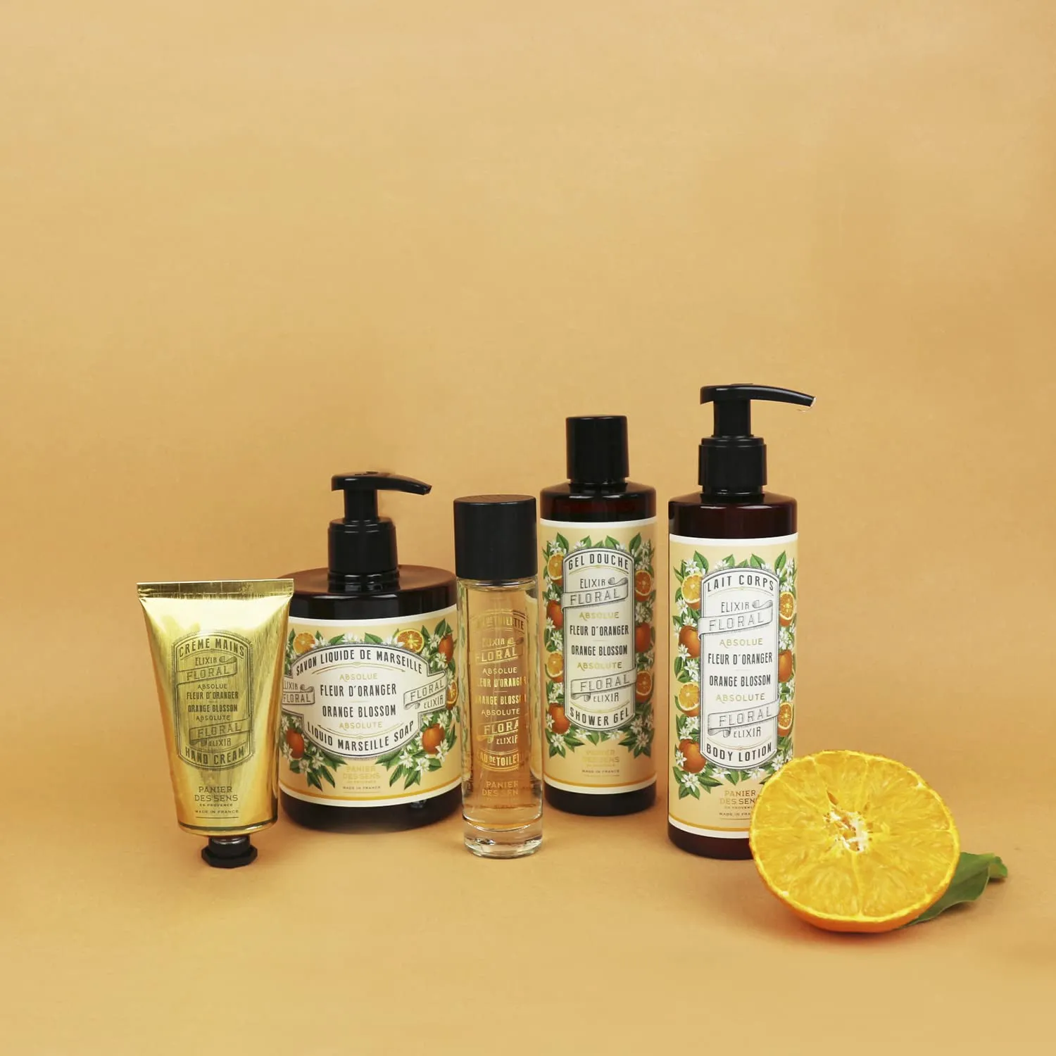 Panier des Sens - Shower Gel - Foaming Body Wash Women & Men - Moisturizing Body Soap with Glycerin, Olive Oil - 95% Natural Ingredients Body Care - Vegan Liquid Body Wash - 8,45 floz (Orange Blossom)