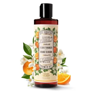 Panier des Sens - Shower Gel - Foaming Body Wash Women & Men - Moisturizing Body Soap with Glycerin, Olive Oil - 95% Natural Ingredients Body Care - Vegan Liquid Body Wash - 8,45 floz (Orange Blossom)
