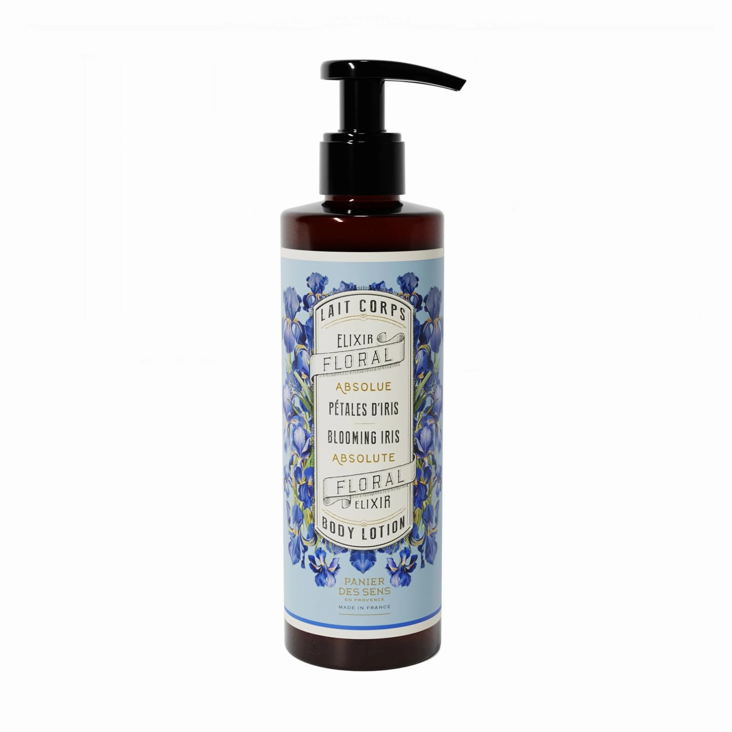 Panier des Sens – Iris Hand & Body Lotion for Dry Skin - Hydrating Body Cream for Women - Nourishing Fluid Body Moisturizer Shea Butter & Olive Oil - 97% Natural Ingredients Body Care - 8.45 Floz