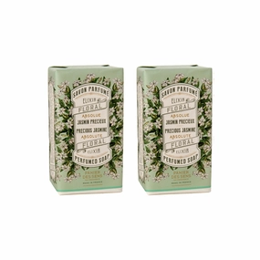 Panier des Sens - Jasmine Bar Soap - Moisturizing Gentle Scented Soap Bar - Natural Soap with Olive Oil - 97% Natural Ingredients Made in France - Vegan Friendly - Body & Hand Soap Bars 2x5.3 oz