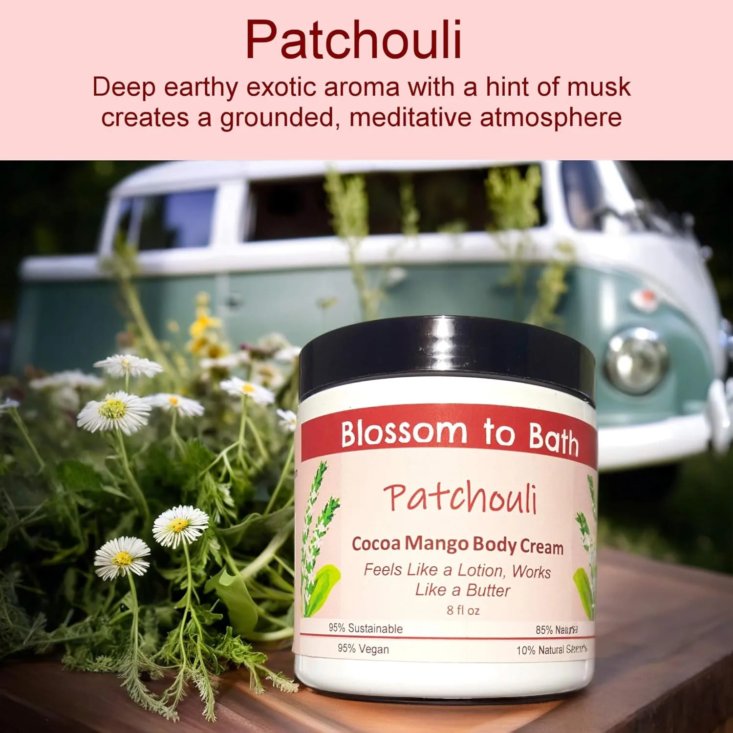 Patchouli Cocoa Mango Body Cream (8 Ounce) - Pure Essential Oil Fragrance - Feels Like A Lotion And Works Like A Butter with a Woodsy Exotic Scent