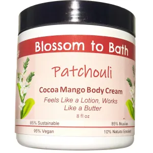 Patchouli Cocoa Mango Body Cream (8 Ounce) - Pure Essential Oil Fragrance - Feels Like A Lotion And Works Like A Butter with a Woodsy Exotic Scent