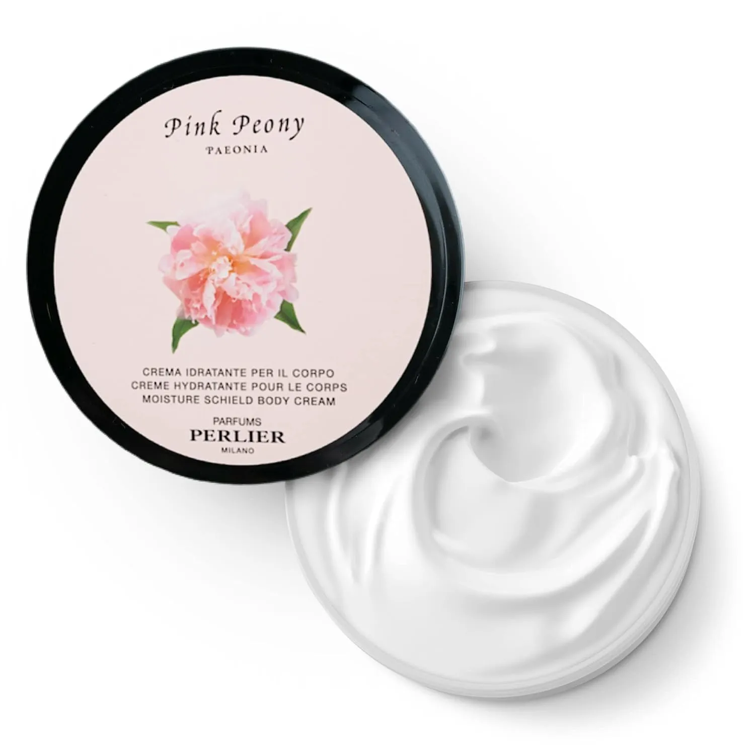 Perlier Pink Peony Body Cream - Moisturizing Non-Greasy Cream For Dry Skin - Formulated for Extra Hydration to Hands, Feet, Elbows, Legs, and Body 6.7 Oz