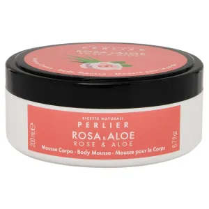 Perlier Rose and Aloe Body Mousse, Hydrating Skin Moisturizer with Coconut Oil, 6.7 oz