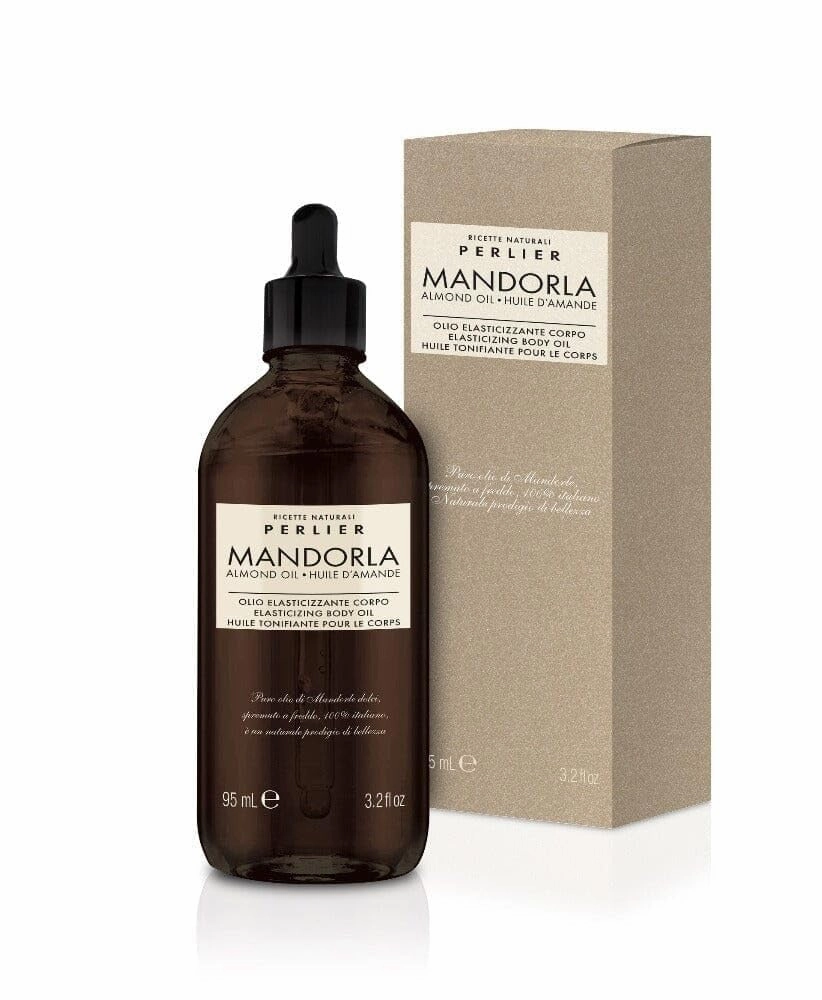 Perlier Mandorla Almond Elasticizing Body Oil, 3.2 oz, Cold-Pressed Italian Oil for Dry Skin