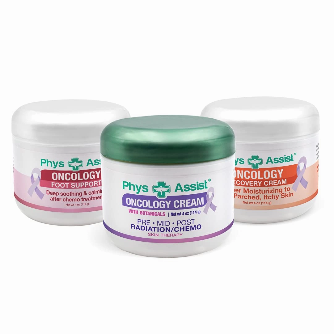 PhysAssist - Oncology Skin creams (Finest Products) for face, body & feet, deep soothing, ultra moisturizing. -3 (4 oz jar)