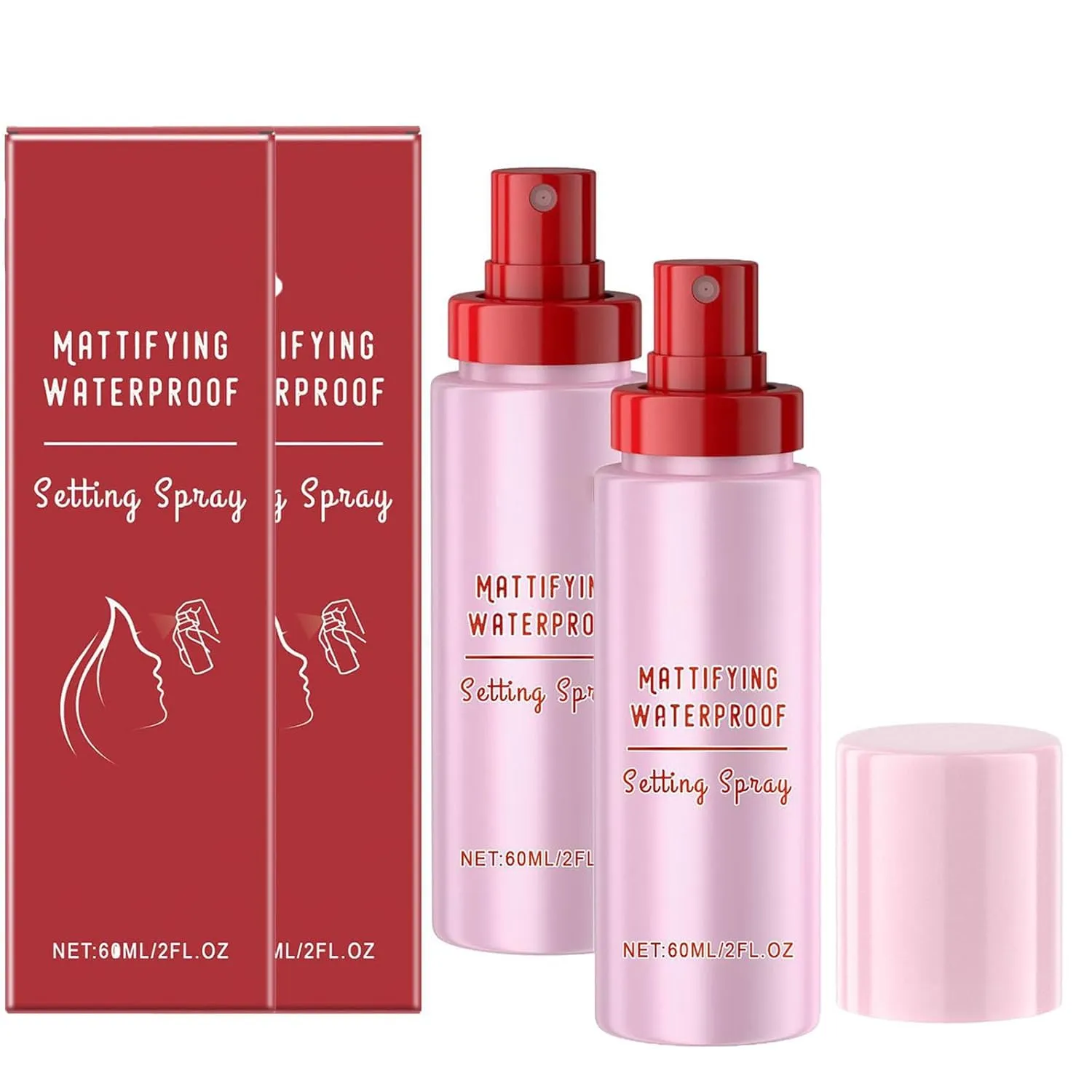 Powder Melt Glass Setting Spray, Ultra-Smooth Finish- Size Setting Spray, Hydrating, Makeup Wear Up to 12 Hours (2)