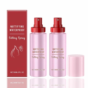 Powder Melt Glass Setting Spray, Ultra-Smooth Finish- Size Setting Spray, Hydrating, Makeup Wear Up to 12 Hours (2pcs)