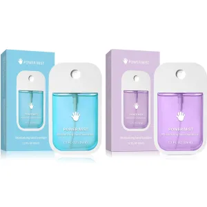 Power Mist Hand Sanitizer Spray, Spray Power Mist Hydrating Sanitizer Spray Travel Size, Portable Pocket Hand Sanitizer Multi-Flavor Cleanses Your Hands (Blue & Purple)