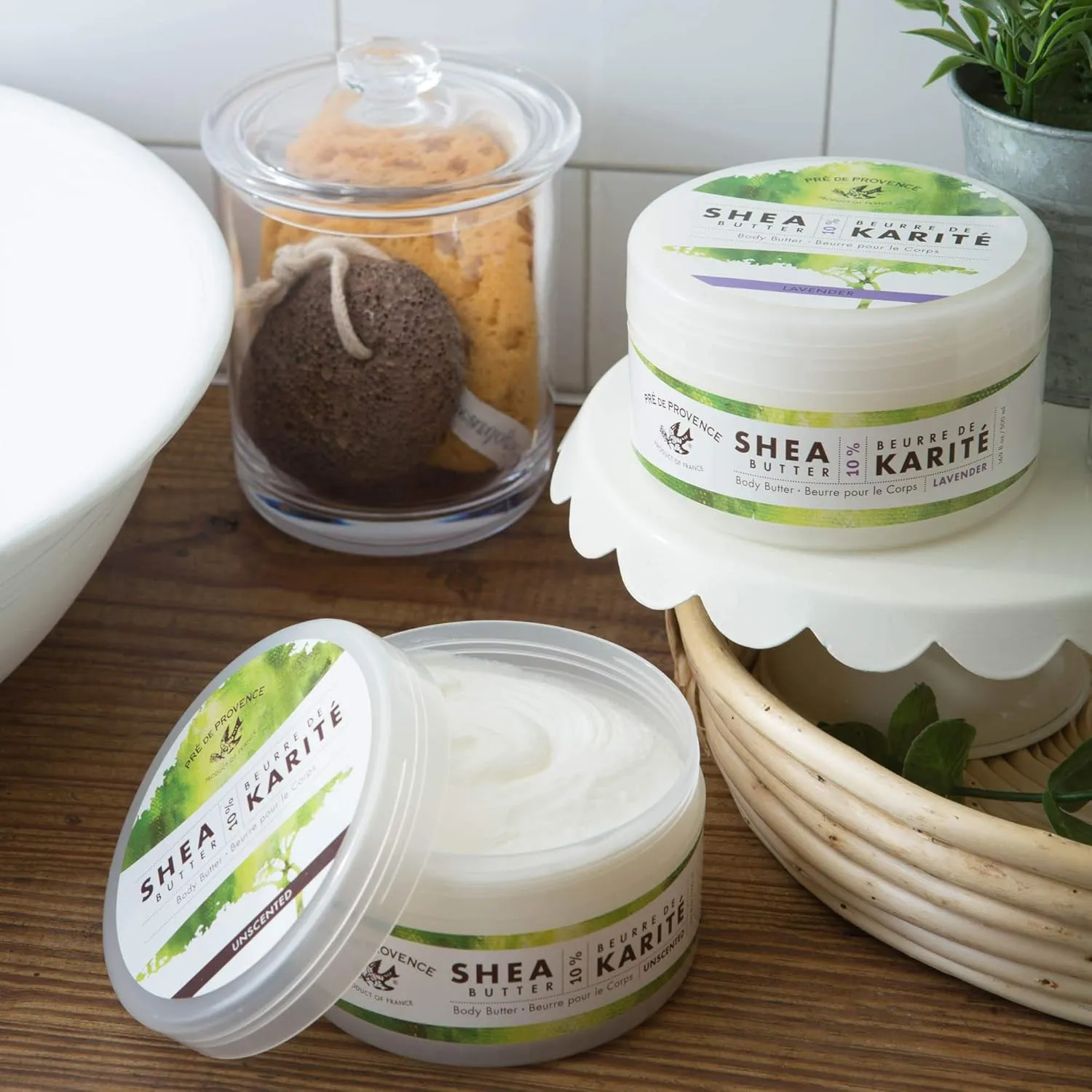 Pre de Provence Beurre De Karité Moisturizing Collection, Shea Butter Enriched Nourishing, Body Butter, 500 ML, Lavender