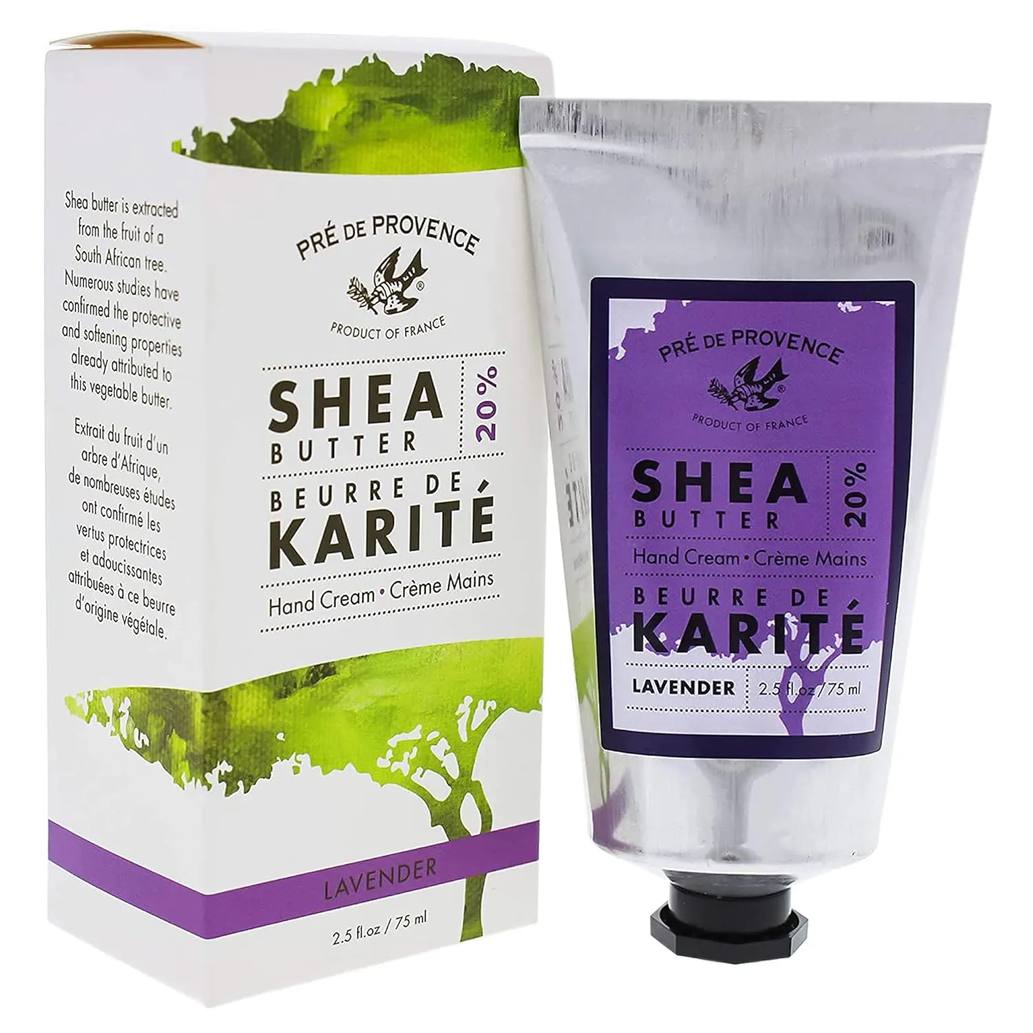 Pre de Provence Beurre De Karité Moisturizing Collection, Shea Butter Enriched Nourishing, Hand Cream, 75ML, Lavender