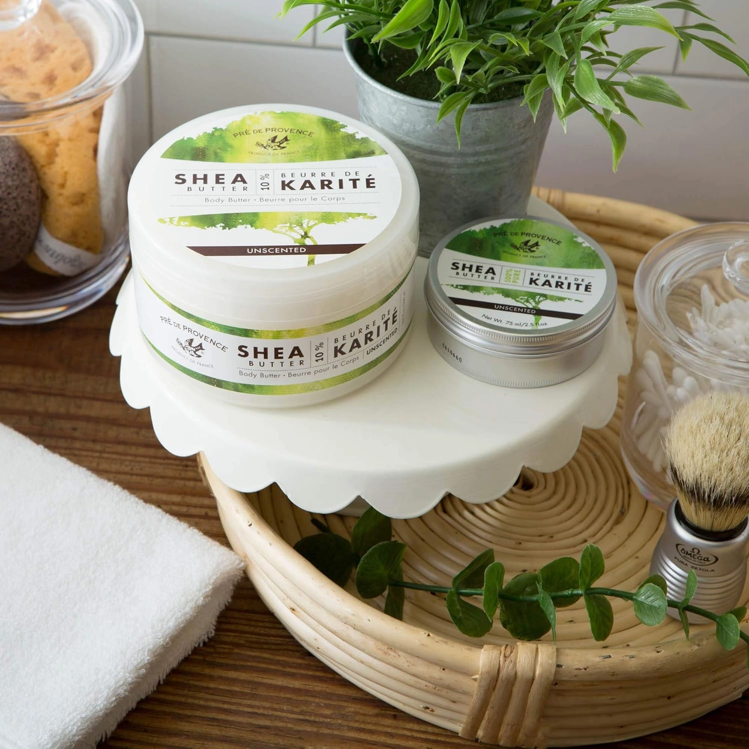 Pre de Provence Beurre De Karité Moisturizing Collection, Shea Butter Enriched Nourishing, Body Butter, 500 ML, Unscented