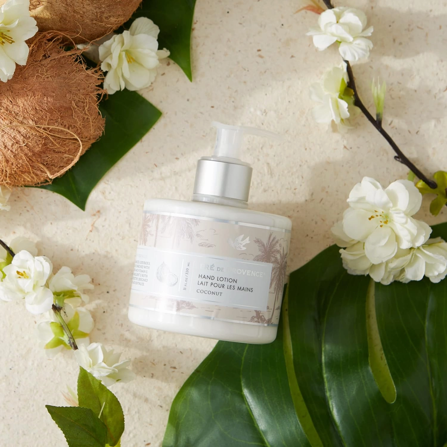 Pre de Provence Collection Shea Butter Enriched Silky Smooth Emollient Hand Lotion, Coconut, 11 Fl Oz, 1 Count