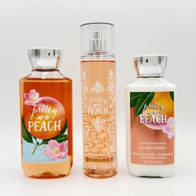 Pretty As A Peach 3-Piece Bath & Body Bundle | Shower Gel, Fine Fragrance Mist and Body Lotion