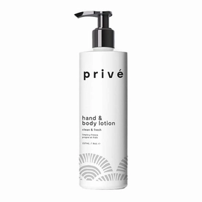 Privé Hand and Body Lotion for Women - Clean & Fresh Hand Cream & Body Moisturizer - Aloe & Shea Butter Deeply Hydrate Skin - Nourishes & Supports Elasticity - Lemon Verbena Scent (8 oz)
