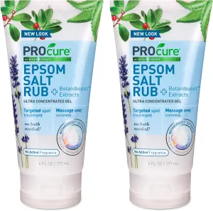 PROcure Epsom Salt Rub Gel with Aloe Vera, Soothes Muscle Tension, Aches & Soreness Directly Where It Hurts, 6 Fl Oz (Pack of 2)