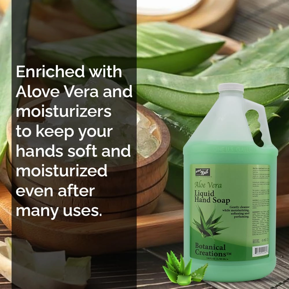 PRONAIL - Liquid Hand Soap Refill, Aloe Vera, 1 Gallon - Deeply Cleanse and Hydrates, Leaving your hands Fresh and Soft - Moisturizing and Foaming Liquid Soap, Bulk