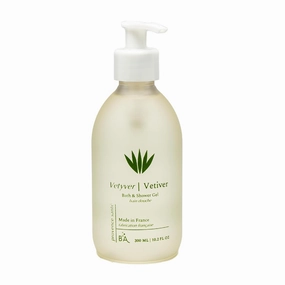 Provence Sante Cleansing Bath & Shower Gel - Moisturizing Almond Oil Body Wash for Dry Skin - Nourishing Aromatic Vetiver Scent - Made in France - 10.2 Oz