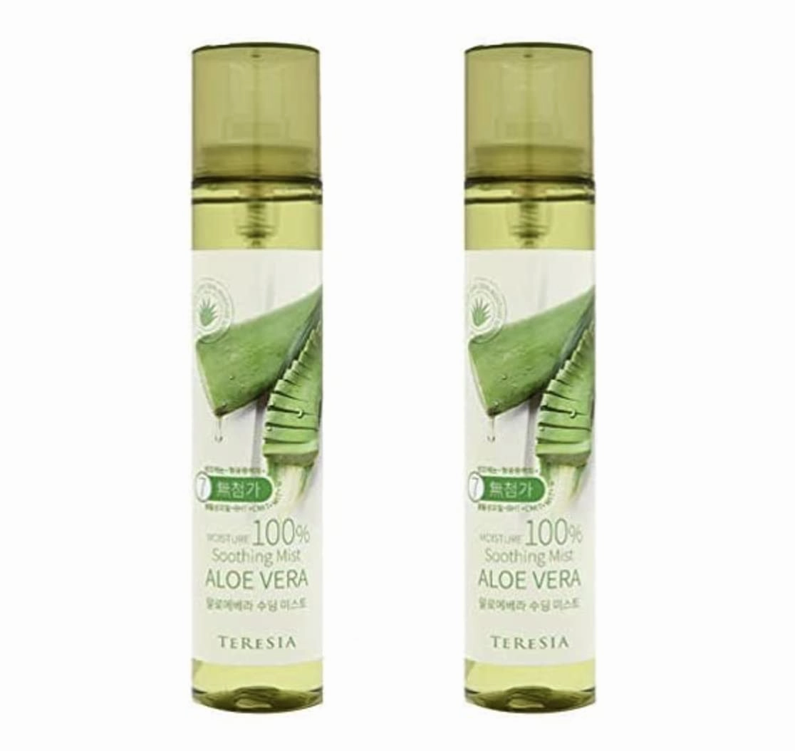 Pure Aloe Vera Soothing Moisture Mist, Convenient Spray Moisturizer for All Skin, 120ml (4.1oz) x 2Pcs