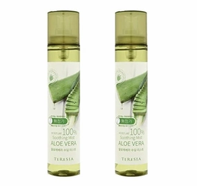 Pure Aloe Vera Soothing Moisture Mist, Convenient Spray Moisturizer for All Skin, 120ml (4.1oz) x 2Pcs