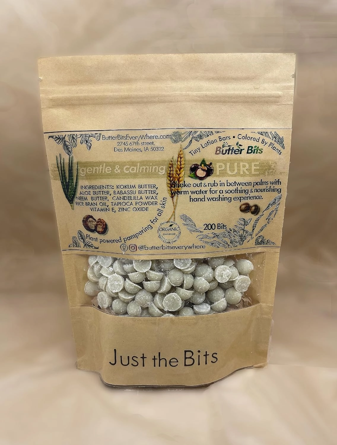 Pure Butter Bits lotion bars - Unscented & allergen-free - for extremely sensitive skin (200 JTB)