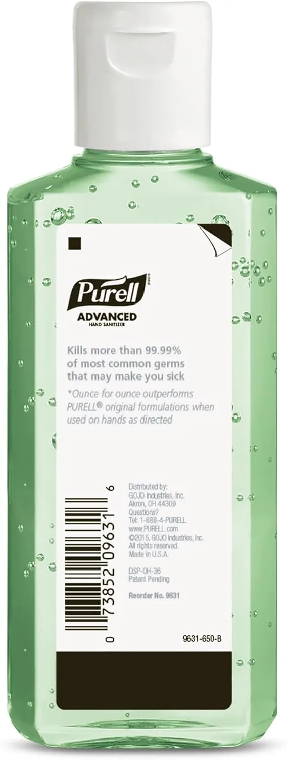 PURELL Advanced Hand Sanitizer Soothing Gel, Fresh Scent, 4 fl oz Travel Size Flip Cap Bottle (Pack of 24) - 9631-24