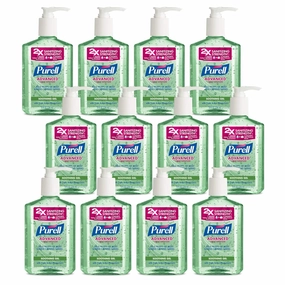 PURELL Advanced Hand Sanitizer Soothing Gel with Aloe and Vitamin E- 8 fl oz Pump Bottle (Pack of 12) - 3016-12-CMR