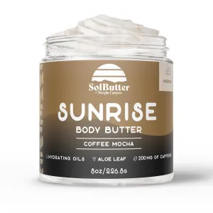 PURPLE CANYON Sunrise Whipped Body Butter 8oz | Coffee Mocha Lotion Infused with Jojoba Oil and Aloe Vera | Hydrating Skin Care Cream