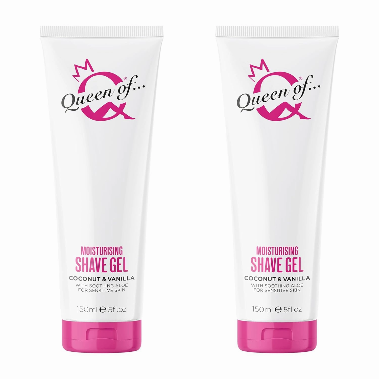 Queen of Ooh la la! Sensitive Moisturising Coconut & Vanilla Shaving Gel For Women TWIN PACK 5.07 fl oz
