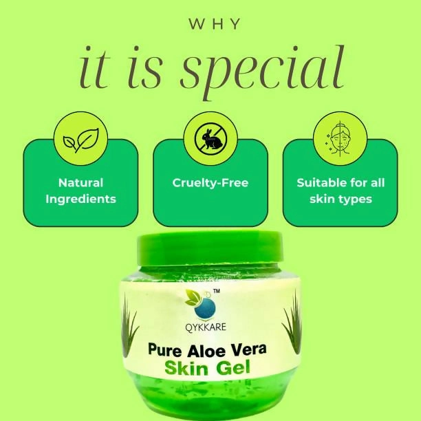 QYKKARE Pure Aloe Vera Gel - Ultimate Skin Hydration (400g)