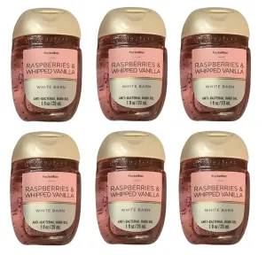 Raspberries and Whipped Vanilla 6-Pack Pocket Hand Sanitizers by Bath   Body Works/White Barn