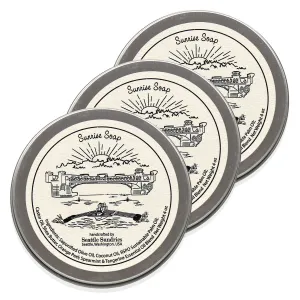Refreshing Citrus Mint Soap for Women & Men - 3x (4oz) Moisturizing Shea Butter Bar Soap in a Low Waste Travel Tin - Rowing Coach Gift Set Pack