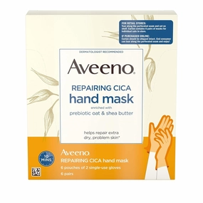 Repairing Cica Hand Mask with Prebiotic Oat and Shea Butter, 6 Count