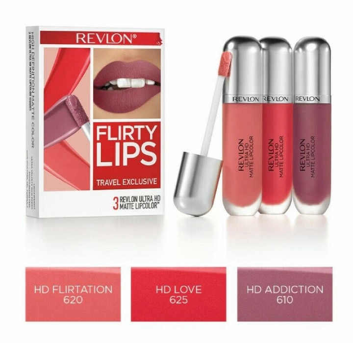 Revlon Flirty Lips 3 Ultra HD Matte Lipcolors (2-Pack)