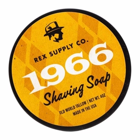 Rex Supply Co. 1966 Old World Tallow Shaving Soap - Bergamot, Tangerine & Sandalwood - Rich Moisturizing Lather & Superior Glide for a Smooth, Irritation-Free Shave - 4oz