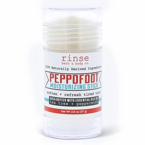 Rinse Bath & Body Peppofoot Heel Balm Stick - Handmade Heel Balm for Dry Cracked Feet with Peppermint and Tea Tree Oils | Ultra Moisturizing | No Mess Cracked Heel Stick | All Natural | 2oz